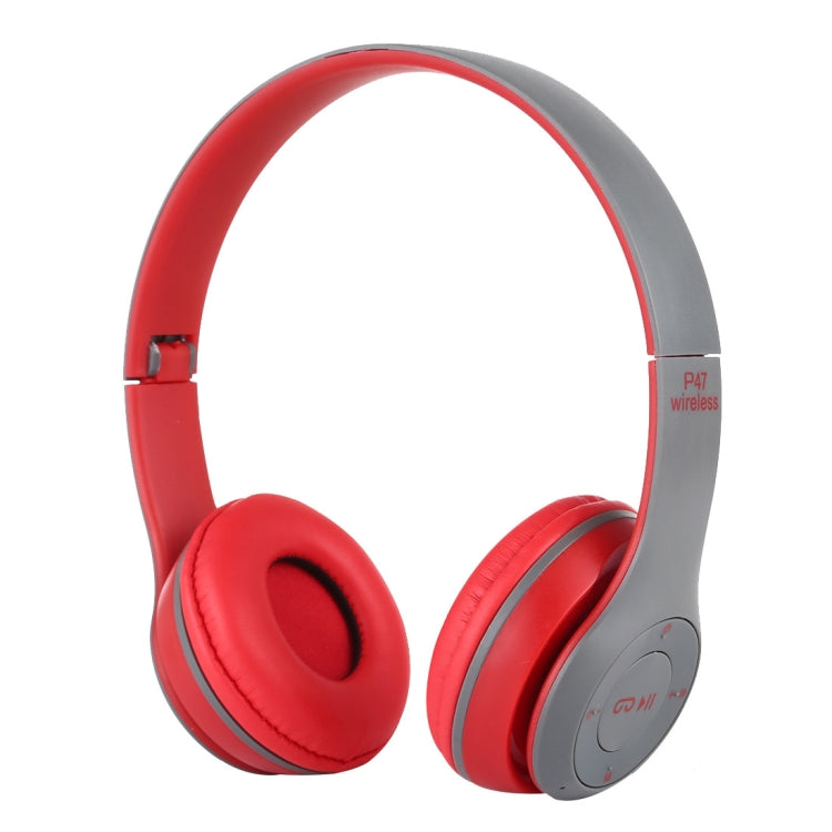 سماعة رأس بلوتوث لاسلكية قابلة للطي P47 مع منفذ صوت 3.5 مم، تدعم MP3 / المكالمات، P47 أسود، P47 أزرق، P47 أحمر، P47 أبيض، P47 أخضر