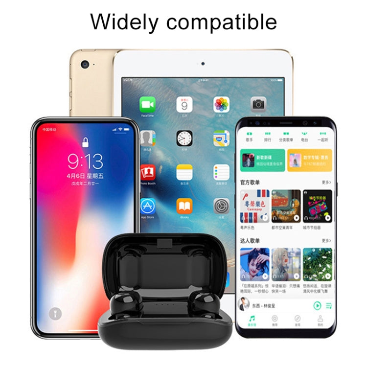 سماعة أذن بلوتوث لاسلكية TWS-4 IPX5 مقاومة للماء Bluetooth 5.0 تعمل باللمس مع صندوق شحن، تدعم المكالمات عالية الدقة والتنبيهات الصوتية، TWS-4