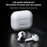 سماعة أذن بلوتوث مقاومة للماء IPX4 من لينوفو LivePods LP40 TWS مع صندوق شحن، تدعم اللمس والمكالمات عالية الدقة وسيري وتبديل السيد والعبد، LivePods LP40