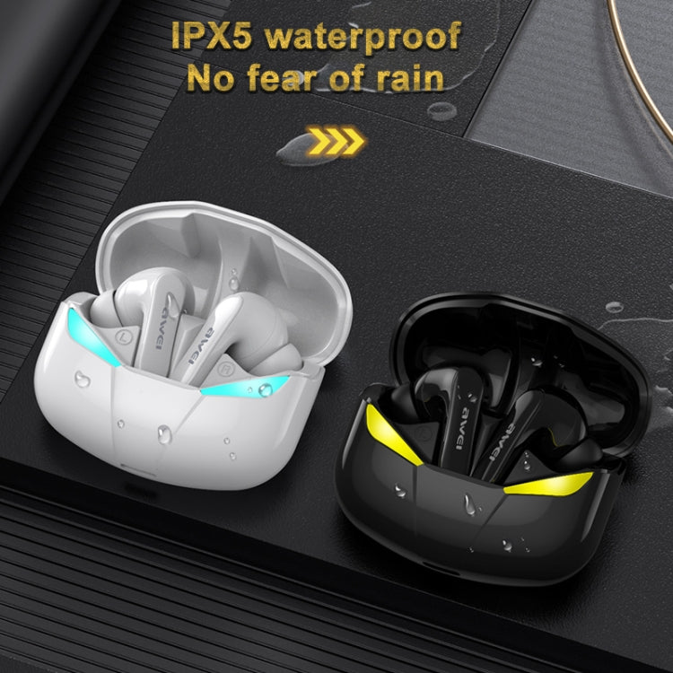 سماعة رأس رياضية TWS لاسلكية awei T35 بلوتوث V5.0 مع وضعين للألعاب ومقاومة للماء IPX5 مع علبة شحن