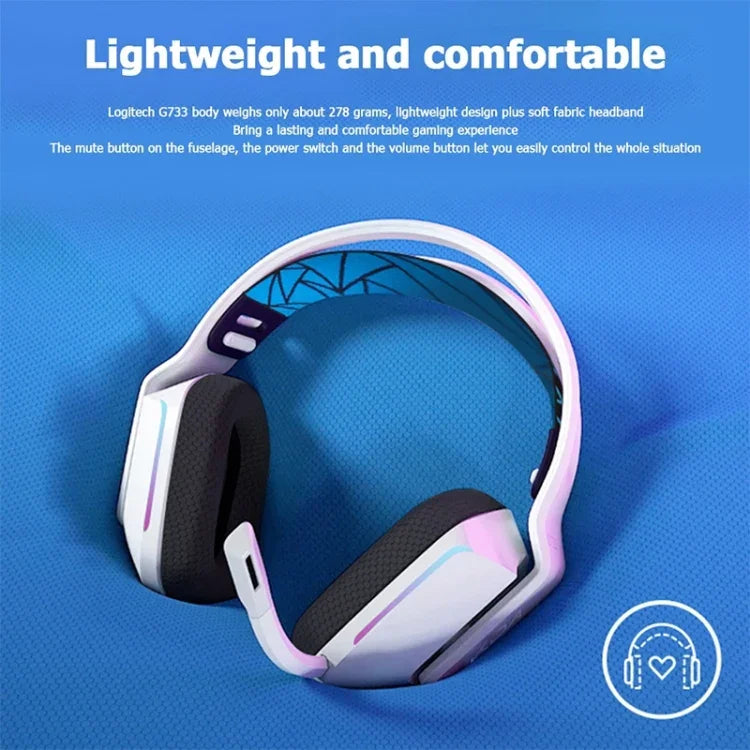 سماعة رأس ألعاب لاسلكية RGB من لوجيتك G733 LIGHT SPEED