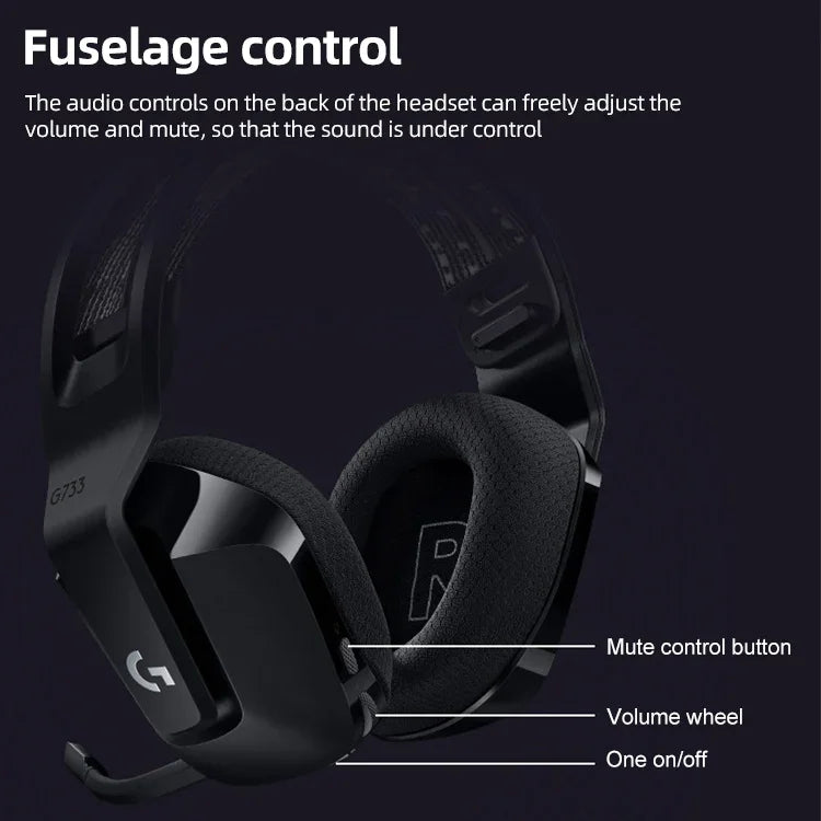 سماعة رأس ألعاب لاسلكية RGB من لوجيتك G733 LIGHT SPEED
