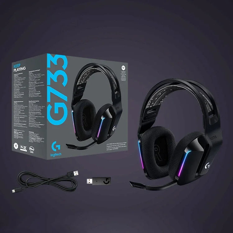 سماعة رأس ألعاب لاسلكية RGB من لوجيتك G733 LIGHT SPEED