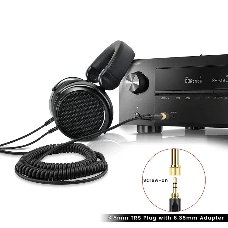 كابل صوت مزدوج 3.5 مم بنابض لسماعات Denon AH-D7100 7200 D600 D9200 5200