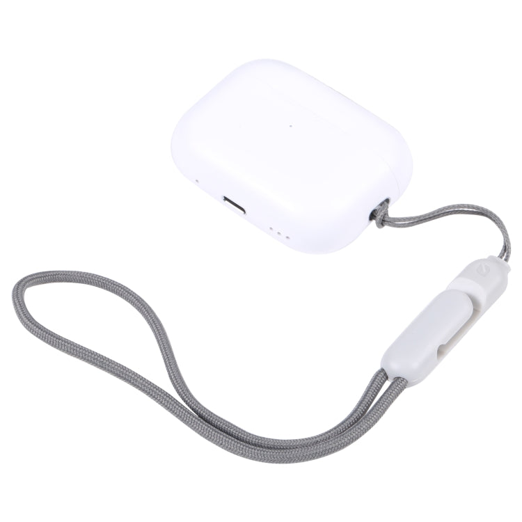 حبل حماية ضد الفقدان لحافظة هاتف سماعة أذن بلوتوث لاسلكية Apple AirPods Pro 2، لون رمادي تقليد عالي الجودة