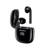 سماعة رأس رياضية بلوتوث TWS حقيقية مع عرض LED وحافظة شحن awei T28P Bluetooth V5.0