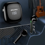 سماعة رأس رياضية بلوتوث TWS حقيقية مع عرض LED وحافظة شحن awei T28P Bluetooth V5.0