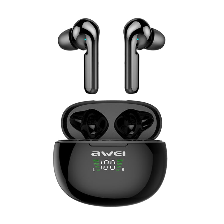 سماعة رأس رياضية بلوتوث TWS حقيقية مع عرض LED وحافظة شحن awei T15P Bluetooth V5.0، T15P
