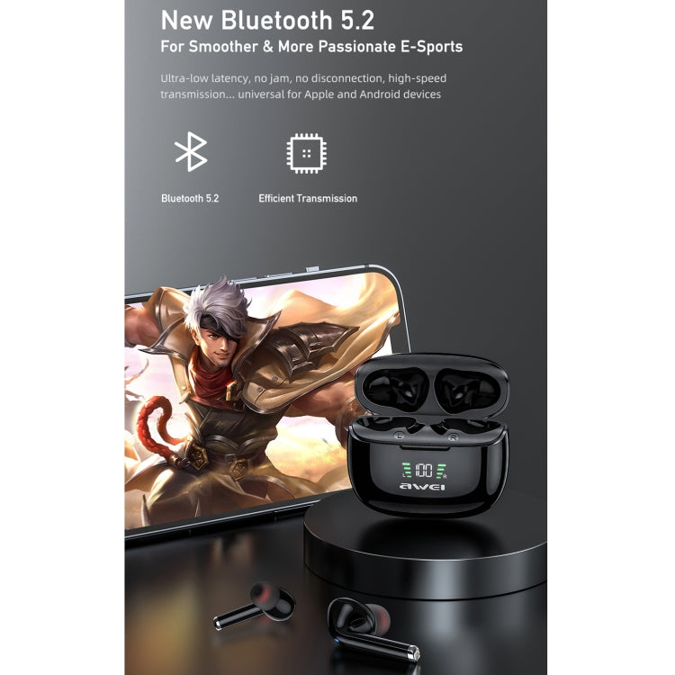 سماعة أذن بلوتوث لاسلكية مع تقليل الضوضاء النشط ANC Bluetooth 5.2 awei TA8