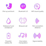 DT-4 IPX Waterproof Bluetooth 5.0 Wireless Bluetooth Earphone with 350mAh Magnetic Charging Box, Support for Calling, DT-4