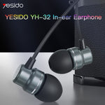 سماعة أذن سلكية داخل الأذن Yesido YH32 3.5 مم، الطول: 1.2 متر، YH32