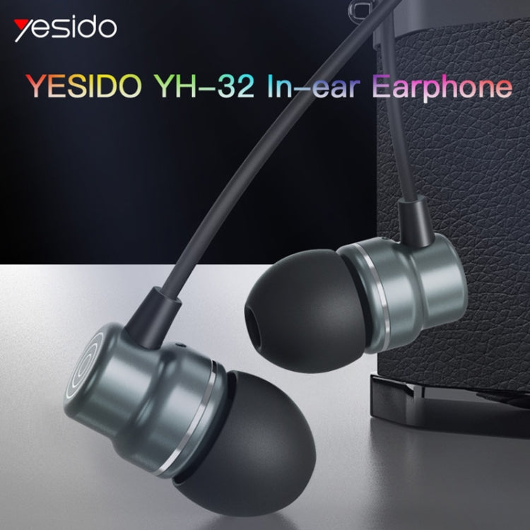 سماعة أذن سلكية داخل الأذن Yesido YH32 3.5 مم، الطول: 1.2 متر، YH32