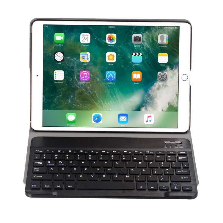 حافظة تابلت جلدية مع لوحة مفاتيح بلوتوث ABS قابلة للفصل فائقة النحافة Bluetooth 3.0 لجهاز iPad Air / Pro 10.5 بوصة (2019)، مع حامل A09