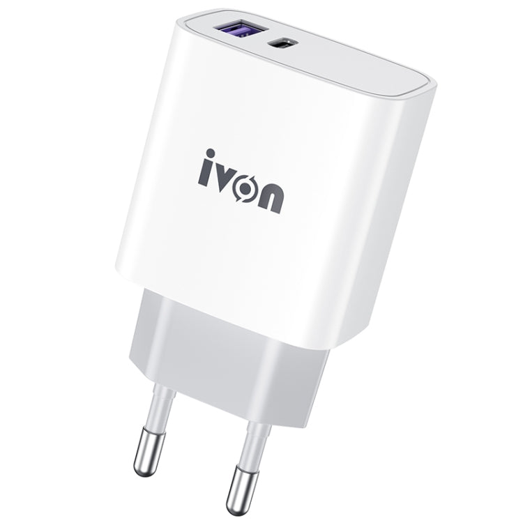 IVON AD52 18 واط USB-C / Type-C + USB منفذ مزدوج شاحن سريع PD