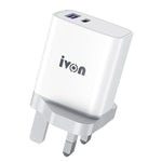 IVON AD52 18 واط USB-C / Type-C + USB منفذ مزدوج شاحن سريع PD