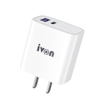 IVON AD52 18 واط USB-C / Type-C + USB منفذ مزدوج شاحن سريع PD