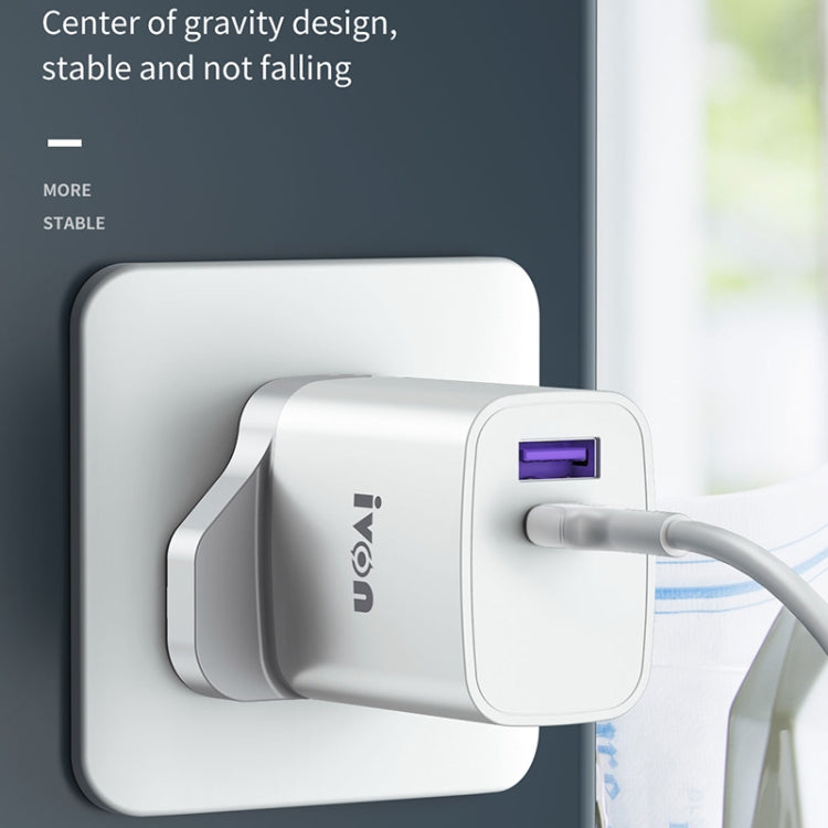 IVON AD52 18 واط USB-C / Type-C + USB منفذ مزدوج شاحن سريع PD