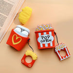 Wireless Earphones Shockproof Chips Popcorn Silicone Protective Case for Apple AirPods 1 / 2 (Chips), Chips, Popcorn