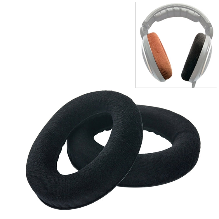 قطعتان لغطاء إسفنجي من الفلانيل لسماعات Sennheiser HD515 / HD555 / HD595 / HD598 / HD558 / PC360، وسادات أذن بديلة مع قطن ضبط النغمة، مخمل أسود، مخمل بني