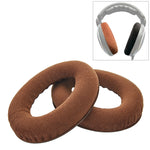 قطعتان لغطاء إسفنجي من الفلانيل لسماعات Sennheiser HD515 / HD555 / HD595 / HD598 / HD558 / PC360، وسادات أذن بديلة مع قطن ضبط النغمة، مخمل أسود، مخمل بني