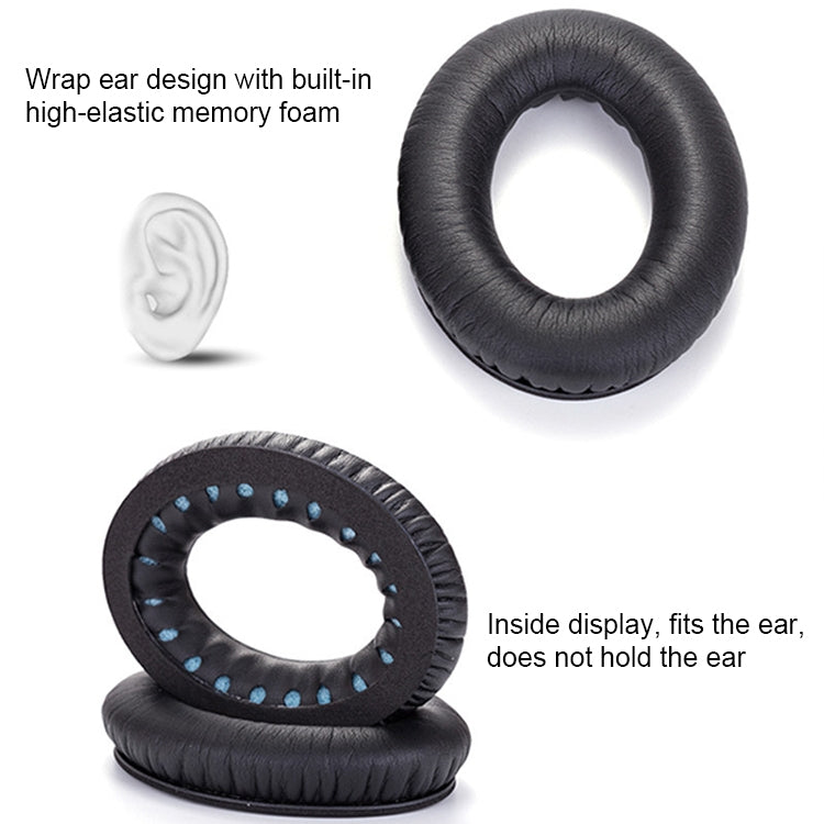 زوج من أغطية سماعات الرأس الناعمة مع قطن عازل للصوت لـ BOSE QC2 / QC15 / AE2 / QC25