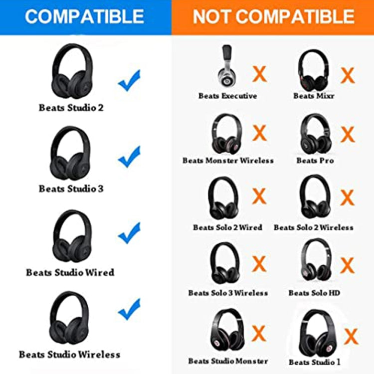 زوج من أغطية سماعات الرأس الإسفنجية الناعمة لسماعات Beats Solo 2.0، الإصدار السلكي
