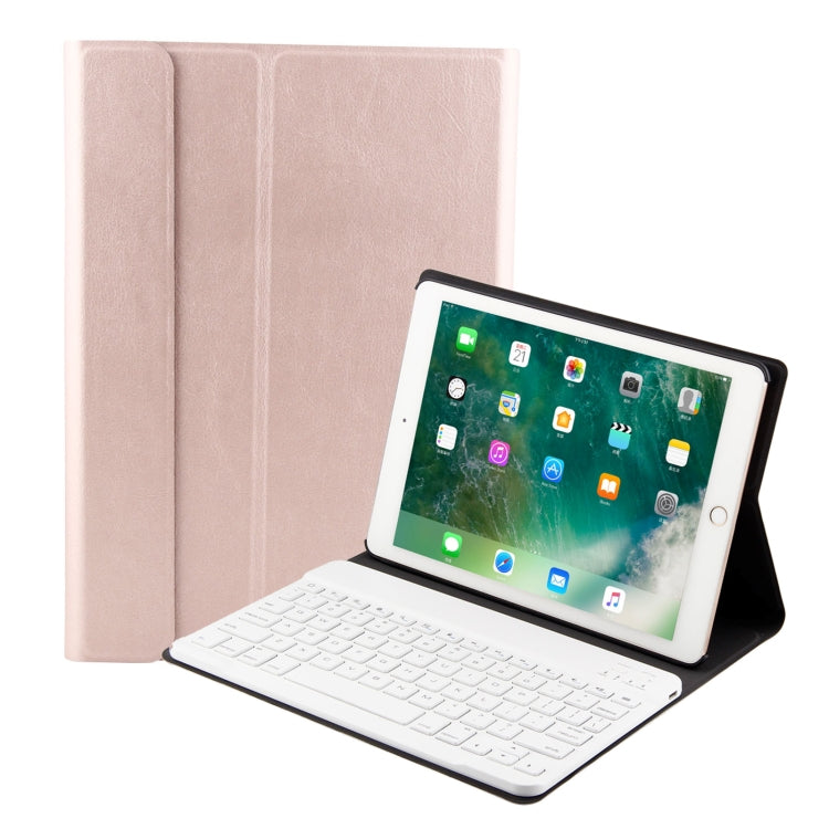 لوحة مفاتيح FT-1030 بتقنية Bluetooth 3.0 من ABS بنسيج مصقول + غطاء لوحي من الجلد بنسيج جلدي لجهاز iPad Air / Air 2 / iPad Pro مقاس 9.7 بوصة، مع تعديل زاوية بثلاث مستويات / مغناطيسي / وظيفة النوم، FT-1030D