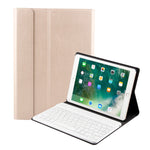 لوحة مفاتيح FT-1030 بتقنية Bluetooth 3.0 من ABS بنسيج مصقول + غطاء لوحي من الجلد بنسيج جلدي لجهاز iPad Air / Air 2 / iPad Pro مقاس 9.7 بوصة، مع تعديل زاوية بثلاث مستويات / مغناطيسي / وظيفة النوم، FT-1030D