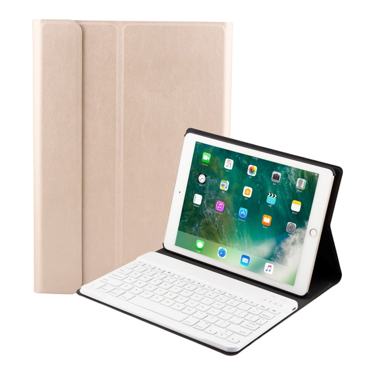 لوحة مفاتيح FT-1030 بتقنية Bluetooth 3.0 من ABS بنسيج مصقول + غطاء لوحي من الجلد بنسيج جلدي لجهاز iPad Air / Air 2 / iPad Pro مقاس 9.7 بوصة، مع تعديل زاوية بثلاث مستويات / مغناطيسي / وظيفة النوم، FT-1030D