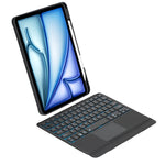 غطاء لوحة مفاتيح بلوتوث مضيء قابل للفصل والدوران T11B-AS لجهاز iPad Air 11 2024 / Air 5 / Air 4 10.9 / Pro 11 2022 2021 2020 2018، لجهاز iPad Air 11 2025 / Air 11 2024 / Air 5 / Air 4 10.9 / Pro 11 2022 2021 2020 2018