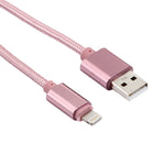 كابل بيانات / شحن بطول 2 متر برأس معدني منسوج بنمط 84 نواة 8 دبابيس إلى USB 2.0