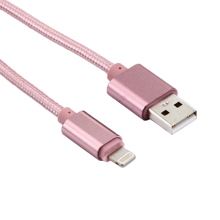 كابل بيانات / شحن بطول 2 متر برأس معدني منسوج بنمط 84 نواة 8 دبابيس إلى USB 2.0