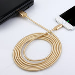 كابل بيانات / شحن بطول 2 متر برأس معدني منسوج بنمط 84 نواة 8 دبابيس إلى USB 2.0