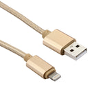 كابل بيانات / شاحن 1 متر برأس معدني منسوج 84 نواة 8 دبابيس إلى USB 2.0