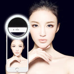 ضوء تجميل سيلفي قابل للشحن لهواتف iPhone وGalaxy وHuawei وXiaomi وLG وHTC وغيرها مع مشبك قابل للتعديل وكابل USB