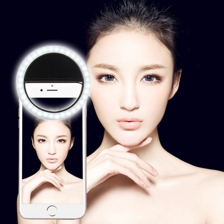 ضوء تجميل سيلفي قابل للشحن لهواتف iPhone وGalaxy وHuawei وXiaomi وLG وHTC وغيرها مع مشبك قابل للتعديل وكابل USB