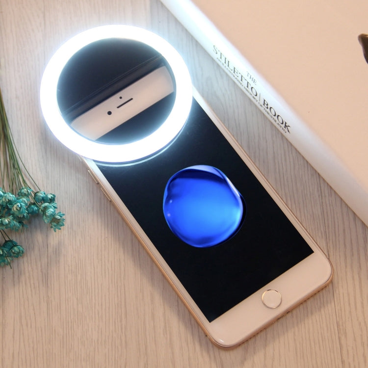 ضوء تجميل سيلفي قابل للشحن لهواتف iPhone وGalaxy وHuawei وXiaomi وLG وHTC وغيرها مع مشبك قابل للتعديل وكابل USB