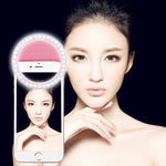 ضوء تجميل سيلفي قابل للشحن لهواتف iPhone وGalaxy وHuawei وXiaomi وLG وHTC وغيرها مع مشبك قابل للتعديل وكابل USB