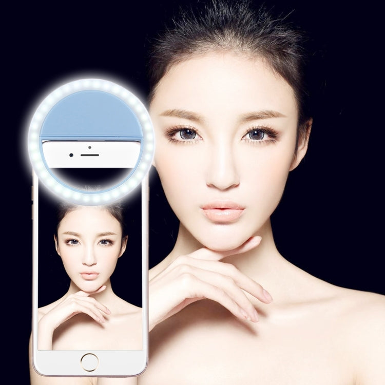ضوء تجميل سيلفي قابل للشحن لهواتف iPhone وGalaxy وHuawei وXiaomi وLG وHTC وغيرها مع مشبك قابل للتعديل وكابل USB