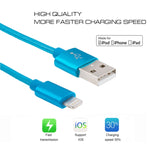كابل بيانات / شاحن 3 أمتار برأس معدني منسوج 3A 8 دبابيس إلى USB، 3 أمتار 8 دبابيس