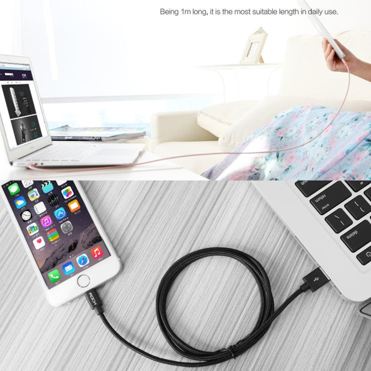 كابل بيانات / شاحن 3 أمتار برأس معدني منسوج 3A 8 دبابيس إلى USB، 3 أمتار 8 دبابيس