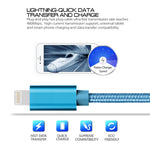 كابل بيانات / شاحن 3 أمتار برأس معدني منسوج 3A 8 دبابيس إلى USB، 3 أمتار 8 دبابيس
