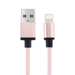 كابل بيانات / شحن بطول 1 متر برأس معدني منسوج 58 نواة 8 بن إلى USB 2.0