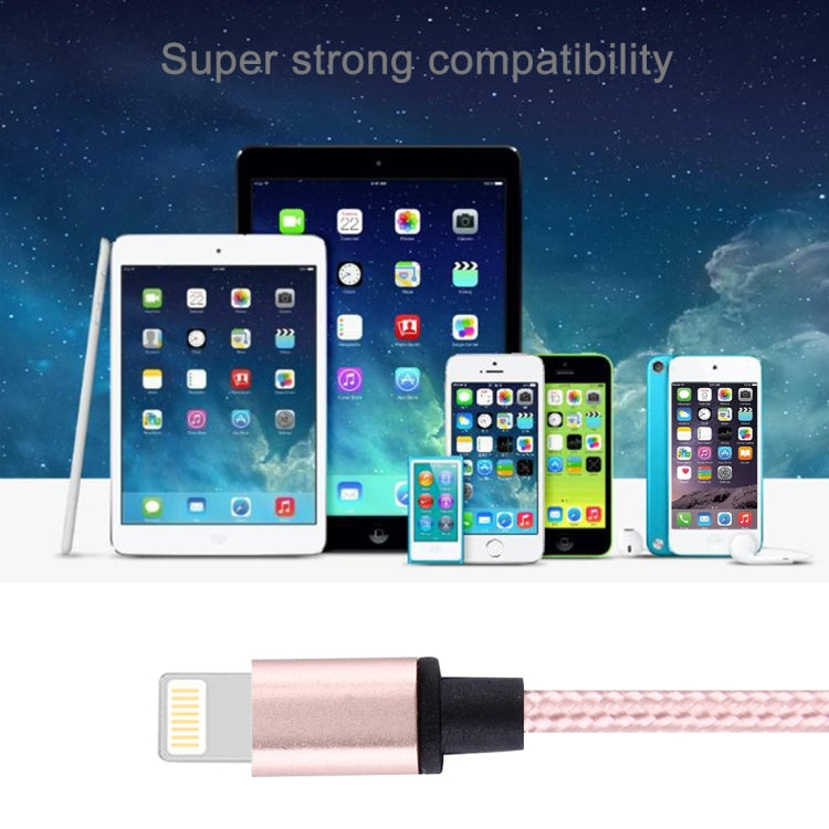 كابل بيانات / شحن بطول 1 متر برأس معدني منسوج 58 نواة 8 بن إلى USB 2.0