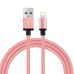كابل بيانات / شحن بطول 1 متر برأس معدني منسوج 58 نواة 8 بن إلى USB 2.0