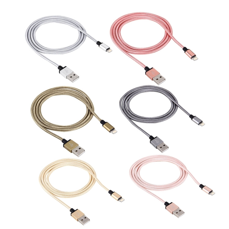 كابل بيانات / شحن بطول 1 متر برأس معدني منسوج 58 نواة 8 بن إلى USB 2.0