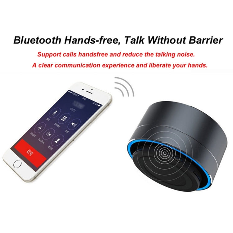 مكبر صوت بلوتوث محمول صغير A10 مع ميكروفون مدمج وLED، يدعم المكالمات بدون استخدام اليدين وبطاقة TF