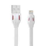 كابل شحن ومزامنة بيانات REMAX RC-035i سلسلة الليزر 1 متر 2.1A 8 دبابيس إلى USB مع مؤشر LED، أبيض