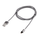 كابل شحن مغناطيسي دوار 360 درجة من 8 بن إلى USB 2.0 بنمط نسج مع مؤشر LED، طول الكابل: 1 متر
