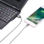 كابل شحن مغناطيسي دوار 360 درجة من 8 بن إلى USB 2.0 بنمط نسج مع مؤشر LED، طول الكابل: 1 متر